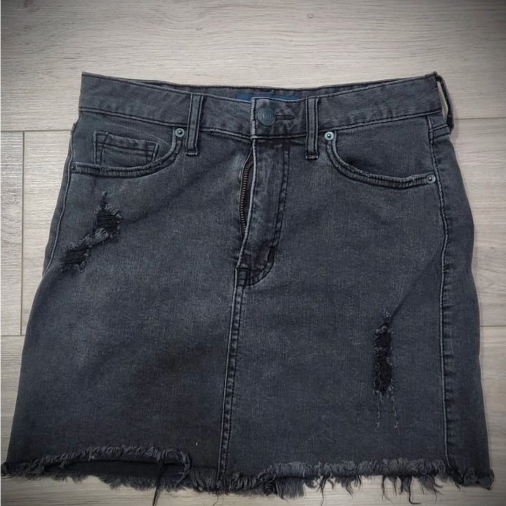 “Areopostale” Distressed Black Denim Skirt